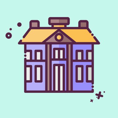 İkon Kışlası. Askeri sembolle ilgili. MBE tarzı. Basit dizayn edilebilir. Basit resimleme