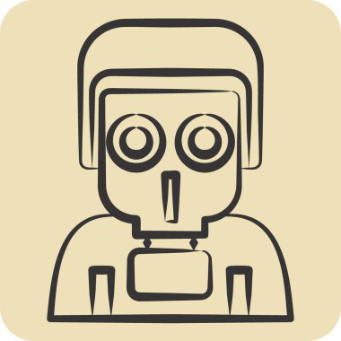 Simge gazı koruması. Askeri sembolle ilgili. El çizimi tarzı. Basit dizayn edilebilir. Basit resimleme