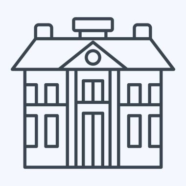 İkon Kışlası. Askeri sembolle ilgili. Sıra tarzı. Basit dizayn edilebilir. Basit resimleme