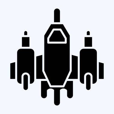 Simge Uçağı. Askeri sembolle ilgili. Kabartma tarzı. Basit dizayn edilebilir. Basit resimleme