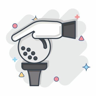 Simge Golf. Golf sembolüyle ilgili. Çizgi roman. Basit dizayn edilebilir. Basit resimleme