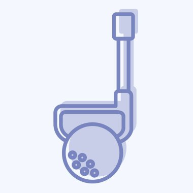 Simge demiri. Golf sembolüyle ilgili. İki ton stili. Basit dizayn edilebilir. Basit resimleme