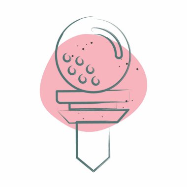 Simge Tees. Golf sembolüyle ilgili. Renkli Leke Biçimi. Basit dizayn edilebilir. Basit resimleme