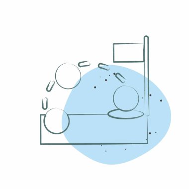 Simge Golf Stratejisi. Golf sembolüyle ilgili. Renkli Leke Biçimi. Basit dizayn edilebilir. Basit resimleme