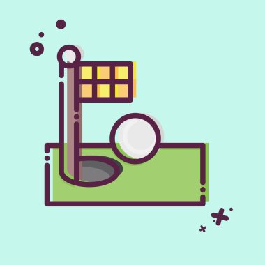 Simge Bayrağı. Golf sembolüyle ilgili. MBE tarzı. Basit dizayn edilebilir. Basit resimleme