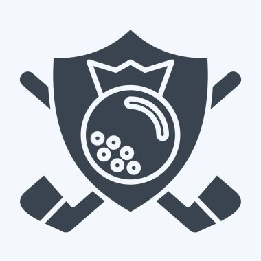 Simge Turnuvaları. Golf sembolüyle ilgili. Kabartma tarzı. Basit dizayn edilebilir. Basit resimleme