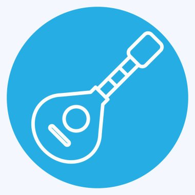 İkon Bouzouki. Kelt sembolüyle ilgili. Mavi gözlü. Basit dizayn edilebilir. Basit resimleme