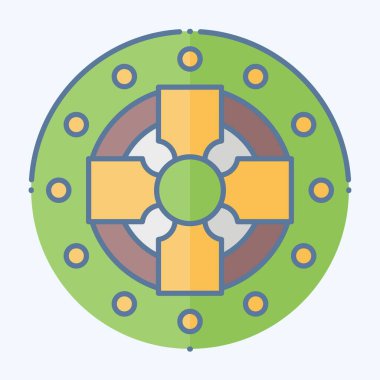 Simge Sikkesi. Kelt sembolüyle ilgili. Karalama stili. Basit dizayn edilebilir. Basit resimleme