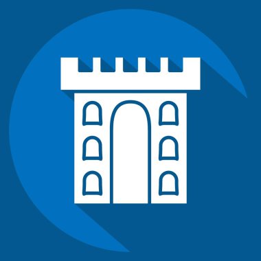 Simge Kalesi. Kelt sembolüyle ilgili. Uzun gölge tarzı. Basit dizayn edilebilir. Basit resimleme