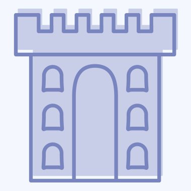 Simge Kalesi. Kelt sembolüyle ilgili. İki ton stili. Basit dizayn edilebilir. Basit resimleme