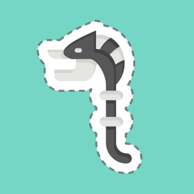 Çıkartma çizgisi Carnyx 'i kesti. Kelt sembolüyle ilgili. Basit dizayn edilebilir. Basit resimleme