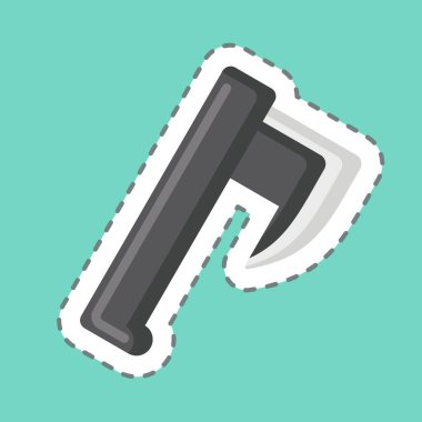 Çıkartma çizgisi Axe 'i kesti. Kelt sembolüyle ilgili. Basit dizayn edilebilir. Basit resimleme