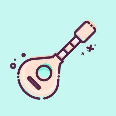 İkon Bouzouki. Kelt sembolüyle ilgili. MBE tarzı. Basit dizayn edilebilir. Basit resimleme