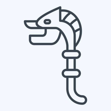 İkon Carnyx. Kelt sembolüyle ilgili. Sıra tarzı. Basit dizayn edilebilir. Basit resimleme