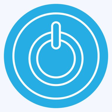 Simge Güç Düğmesi. Klima sembolüyle ilgili. Mavi gözlü. Basit dizayn edilebilir. Basit resimleme