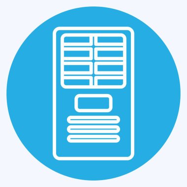 Simge Serbest Duruşu. Klima sembolüyle ilgili. Mavi gözlü. Basit dizayn edilebilir. Basit resimleme