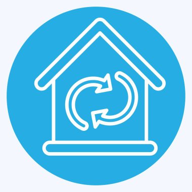 Hava sirkülasyon simgesi. Klima sembolüyle ilgili. Mavi gözlü. Basit dizayn edilebilir. Basit resimleme