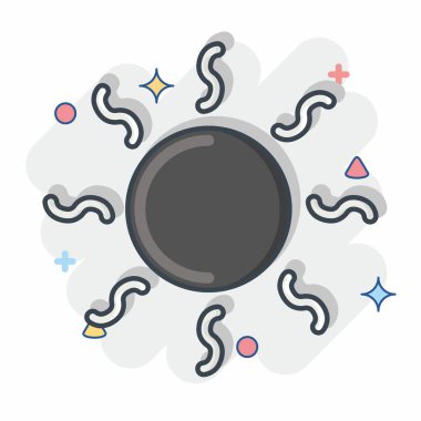 Simge ısıtma. Klima sembolüyle ilgili. Çizgi roman. Basit dizayn edilebilir. Basit resimleme