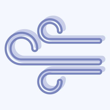 Simge Hava Akımı. Klima sembolüyle ilgili. İki ton stili. Basit dizayn edilebilir. Basit resimleme