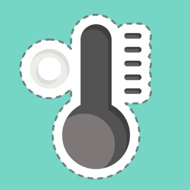 Çıkartma çizgisi sıcaklığı kesti. Klima sembolüyle ilgili. Basit dizayn edilebilir. Basit resimleme