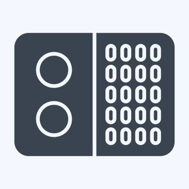 Simge Paneli. Klima sembolüyle ilgili. Kabartma tarzı. Basit dizayn edilebilir. Basit resimleme