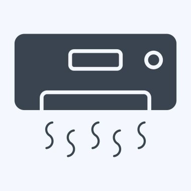 Simge Soğutma. Klima sembolüyle ilgili. Kabartma tarzı. Basit dizayn edilebilir. Basit resimleme