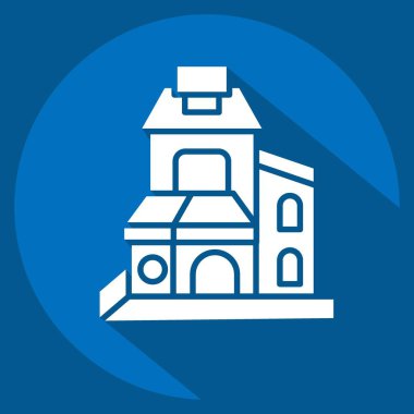 Simge Duplex. Konaklama sembolüyle ilgili. Uzun gölge tarzı. Basit dizayn edilebilir. Basit resimleme