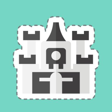 Çıkartma hattı Castle 'ı kesti. Konaklama sembolüyle ilgili. Basit dizayn edilebilir. Basit resimleme