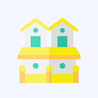 Konaklama sembolü ile ilgili Simge Şehir Evi 2. Düz stil. Basit dizayn edilebilir. Basit resimleme