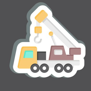 Çıkartmalı Turna. İnşaat araçları sembolüyle ilgili. Basit dizayn edilebilir. Basit resimleme