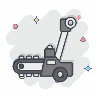 Simge siperi. İnşaat araçları sembolüyle ilgili. Çizgi roman. Basit dizayn edilebilir. Basit resimleme