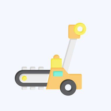 Simge siperi. İnşaat araçları sembolüyle ilgili. Düz stil. Basit dizayn edilebilir. Basit resimleme