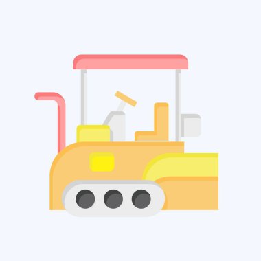 Simge Asfalt Paver. İnşaat araçları sembolüyle ilgili. Düz stil. Basit dizayn edilebilir. Basit resimleme