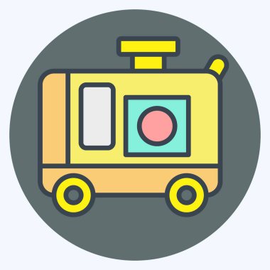 Simge Jeneratörü. İnşaat araçları sembolüyle ilgili. renk arkadaşı stili. Basit dizayn edilebilir. Basit resimleme