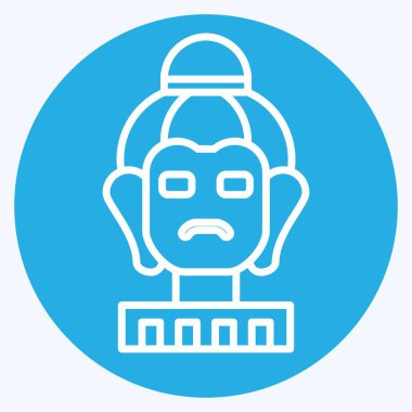 Simge Eseri. Tarih öncesi sembolle ilgili. Mavi gözlü. Basit dizayn edilebilir. Basit resimleme