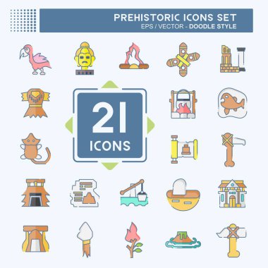 Tarih Öncesi Simge Ayarları. Eğitim sembolüyle ilgili. Karalama stili. Basit dizayn edilebilir. Basit resimleme