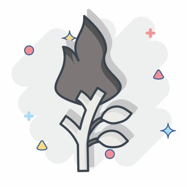 Simge Meşalesi. Tarih öncesi sembolle ilgili. Çizgi roman. Basit dizayn edilebilir. Basit resimleme