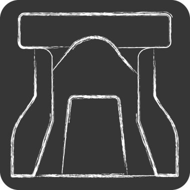 Simge Kayası. Tarih öncesi sembolle ilgili. Tebeşir stili. Basit dizayn edilebilir. Basit resimleme