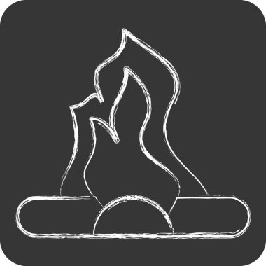 Icon Şenlik Ateşi. Tarih öncesi sembolle ilgili. Tebeşir stili. Basit dizayn edilebilir. Basit resimleme