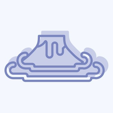 İkon volkanı. Tarih öncesi sembolle ilgili. İki ton stili. Basit dizayn edilebilir. Basit resimleme