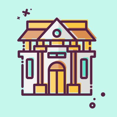 Tarih ikonu müzesi. Tarih öncesi sembolle ilgili. MBE tarzı. Basit dizayn edilebilir. Basit resimleme