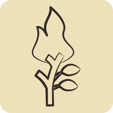 Simge Meşalesi. Tarih öncesi sembolle ilgili. El çizimi tarzı. Basit dizayn edilebilir. Basit resimleme