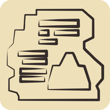 Simge yazıtları. Tarih öncesi sembolle ilgili. El çizimi tarzı. Basit dizayn edilebilir. Basit resimleme