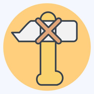 Simge Silahı. Tarih öncesi sembolle ilgili. renk arkadaşı stili. Basit dizayn edilebilir. Basit resimleme