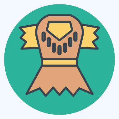 Simge Kıyafetler. Tarih öncesi sembolle ilgili. renk arkadaşı stili. Basit dizayn edilebilir. Basit resimleme