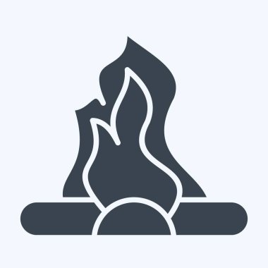 Icon Şenlik Ateşi. Tarih öncesi sembolle ilgili. Kabartma tarzı. Basit dizayn edilebilir. Basit resimleme