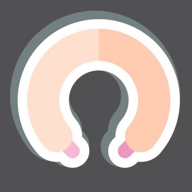 Çıkartmalı Boyun Yastığı. Ortopedik sembolle ilgili. Basit dizayn edilebilir. Basit resimleme