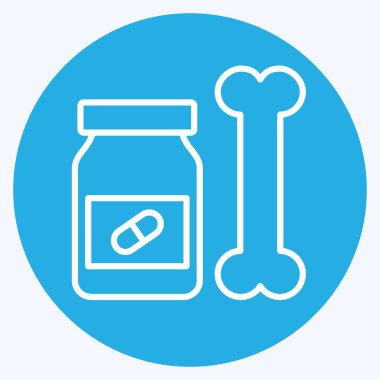 İkon Tıbbı. Ortopedik sembolle ilgili. Mavi gözlü. Basit dizayn edilebilir. Basit resimleme