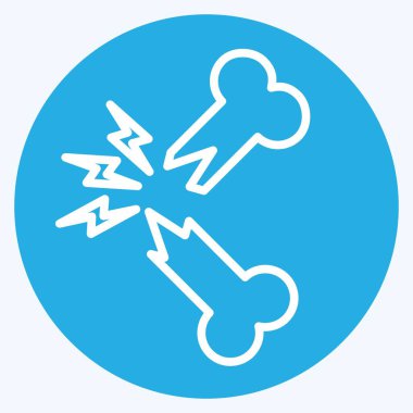 Simge Kırık Kemik. Ortopedik sembolle ilgili. Mavi gözlü. Basit dizayn edilebilir. Basit resimleme