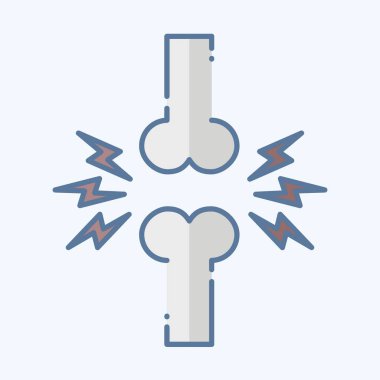 Simge birleşimi. Ortopedik sembolle ilgili. Karalama stili. Basit dizayn edilebilir. Basit resimleme